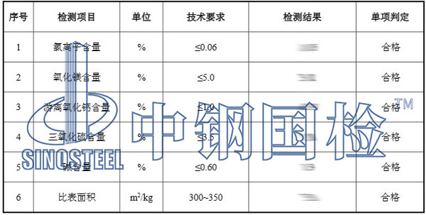 水泥檢測報告結果