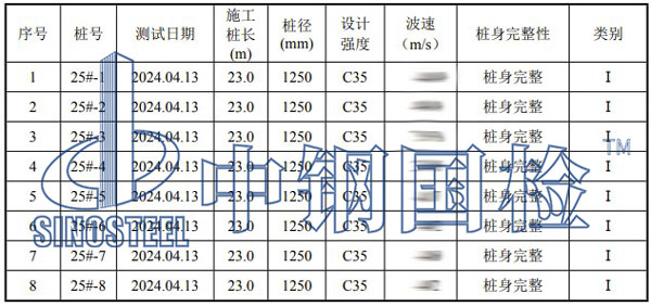低應變測試結果匯總表
