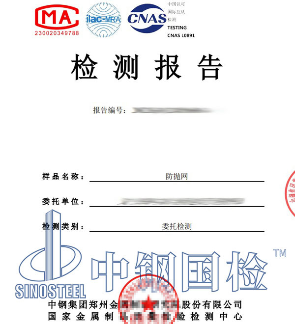 防拋網檢測報告