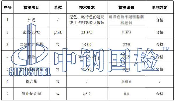 水玻璃檢測結果