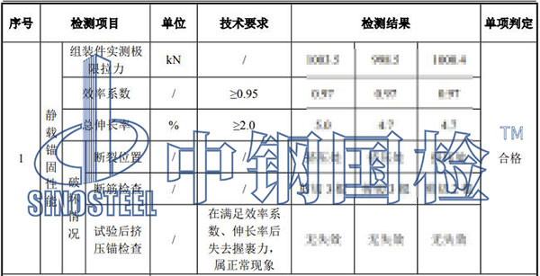 預應力鋼絞線檢測結果